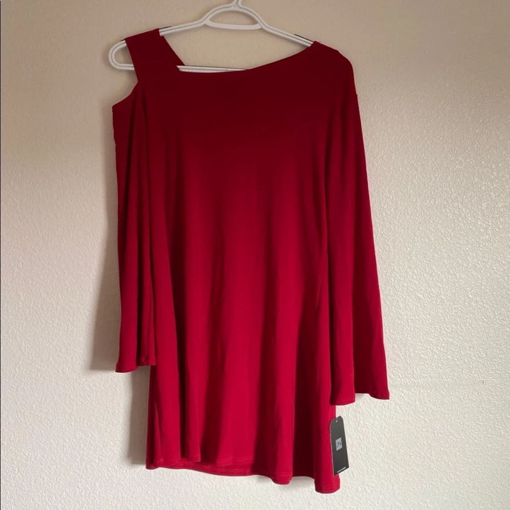 Red Cold Shoulder Top